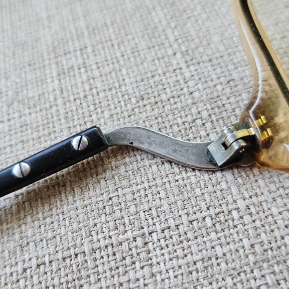 Vintage Women Eyeglasses Frame Eyewear Tan/Black Tone Glasses Frame only - Picture 8 of 10